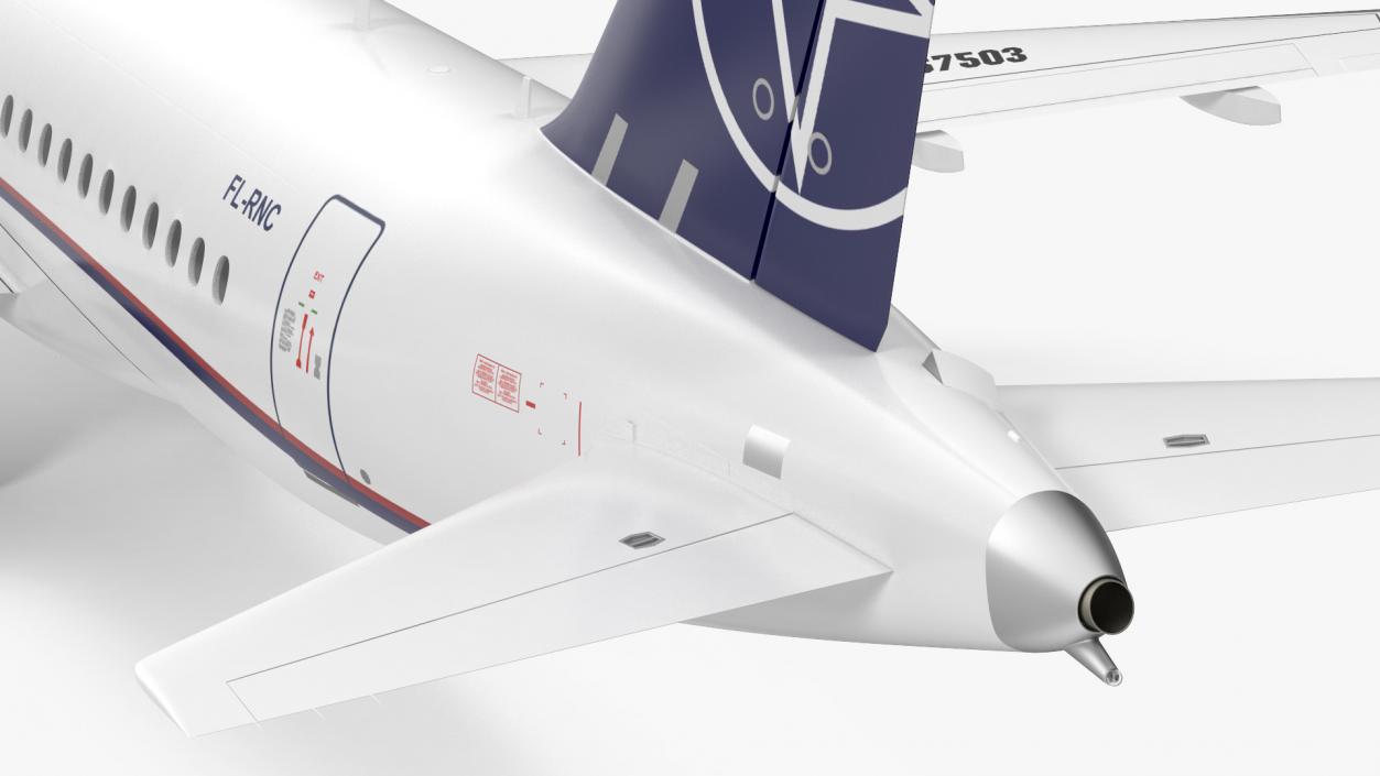 Sukhoi Superjet 100 with Saberlets 3D model