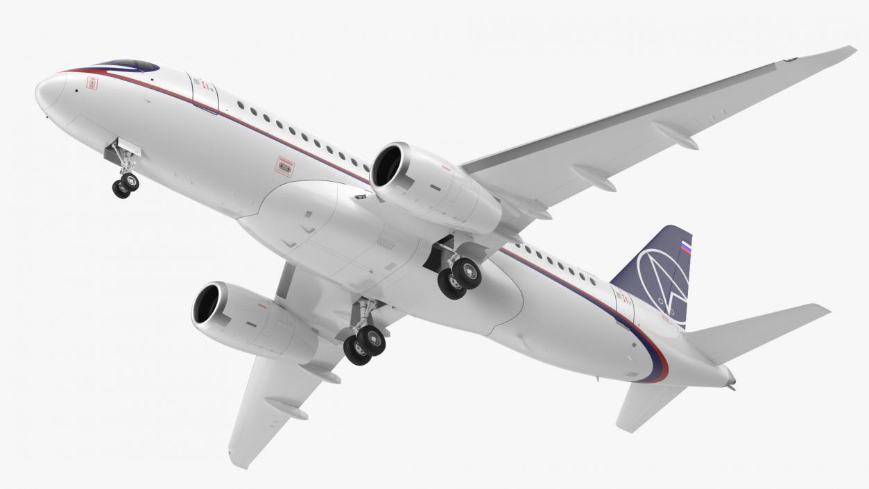 Sukhoi Superjet 100 with Saberlets 3D model