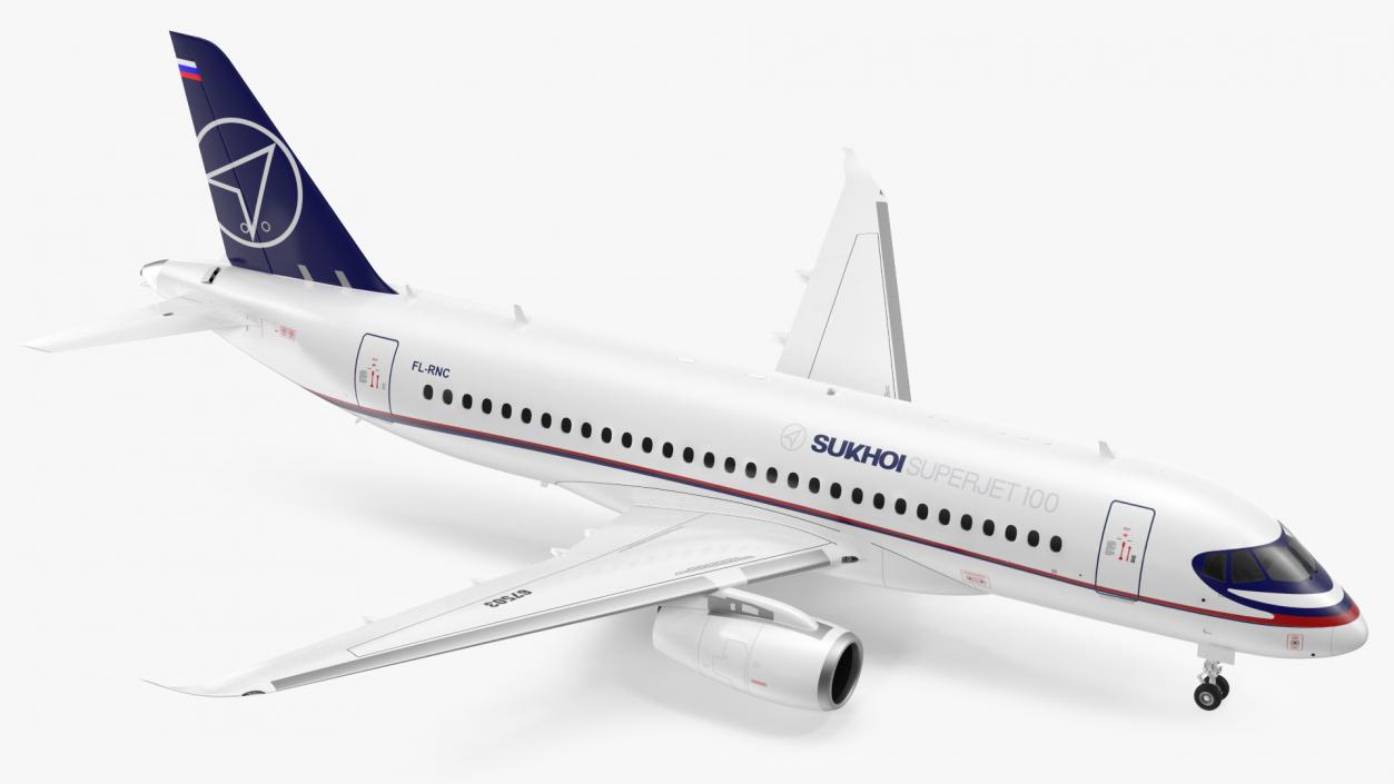 Sukhoi Superjet 100 with Saberlets 3D model