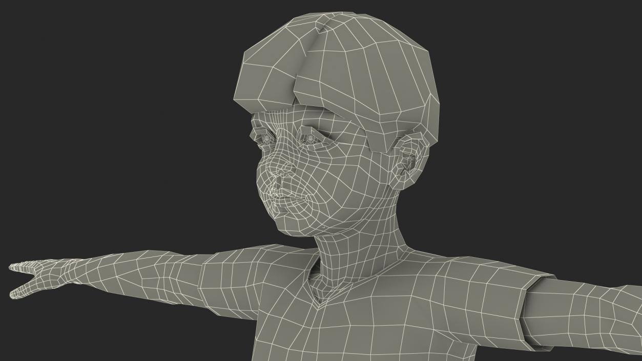 Child Boy Sport Style Rigged for Maya 3D