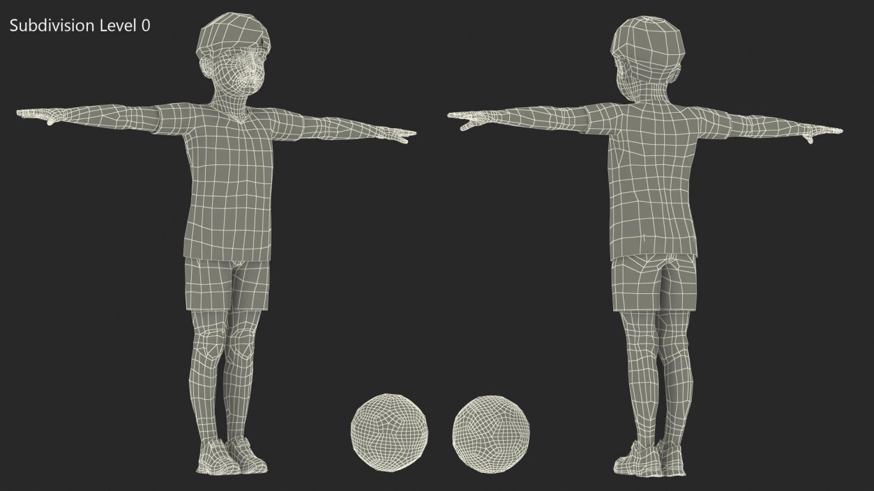 Child Boy Sport Style Rigged for Maya 3D