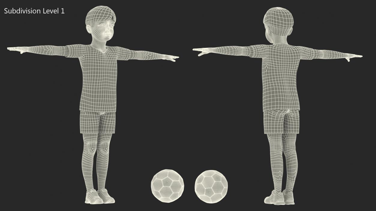 Child Boy Sport Style Rigged for Maya 3D