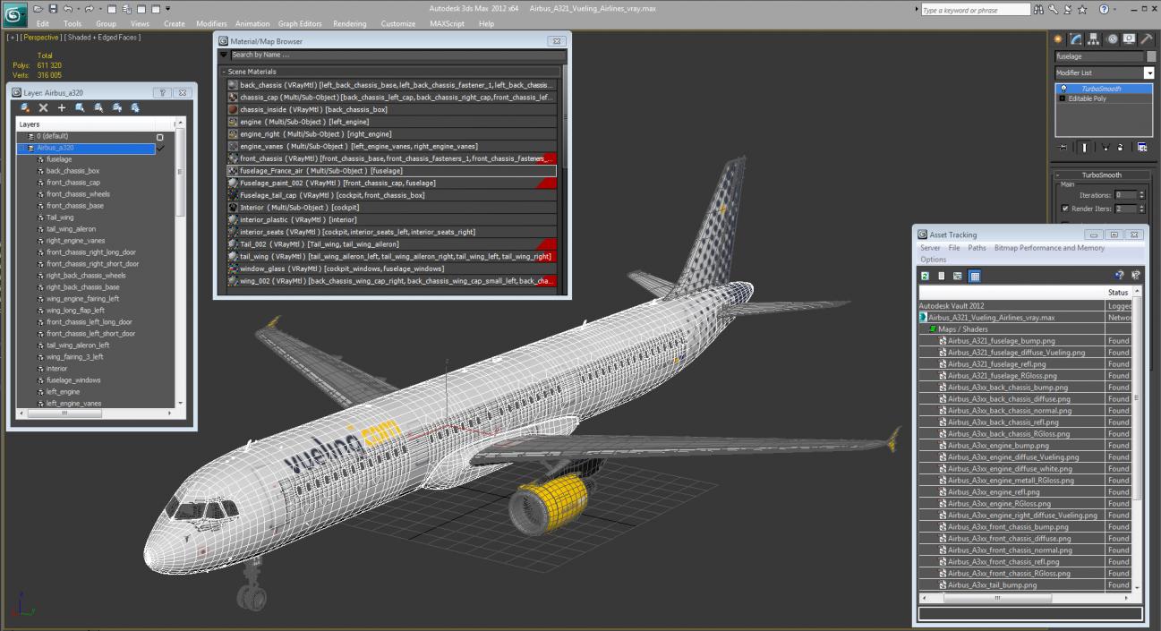 3D Airbus A321 Vueling Airlines model