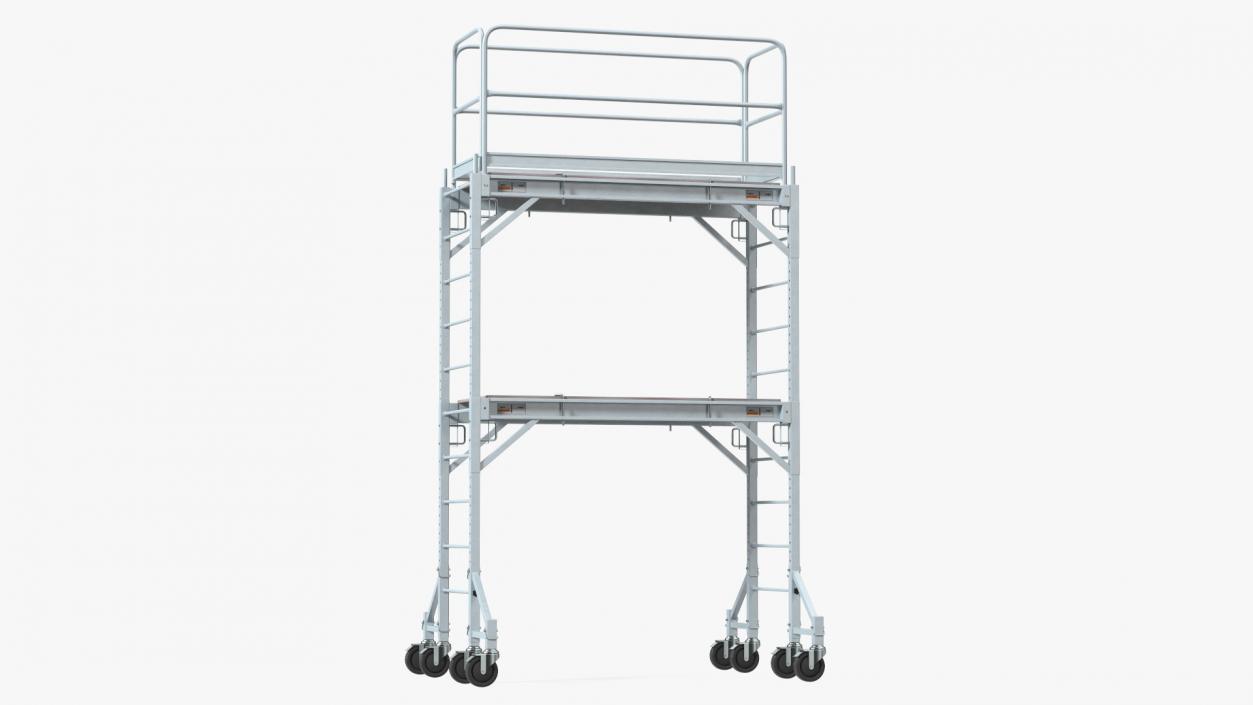 Aluminium Mobile 2 Story Scaffold Tower 3D model