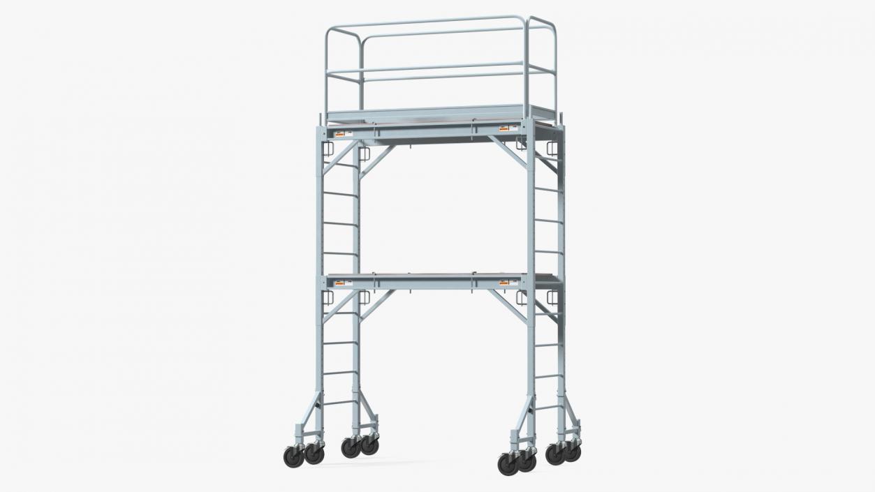 Aluminium Mobile 2 Story Scaffold Tower 3D model