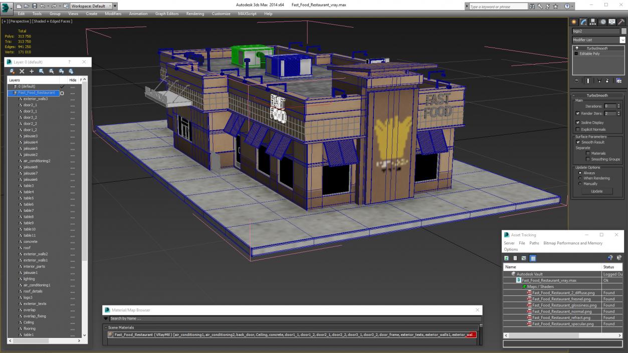 3D model Fast Food Restaurant