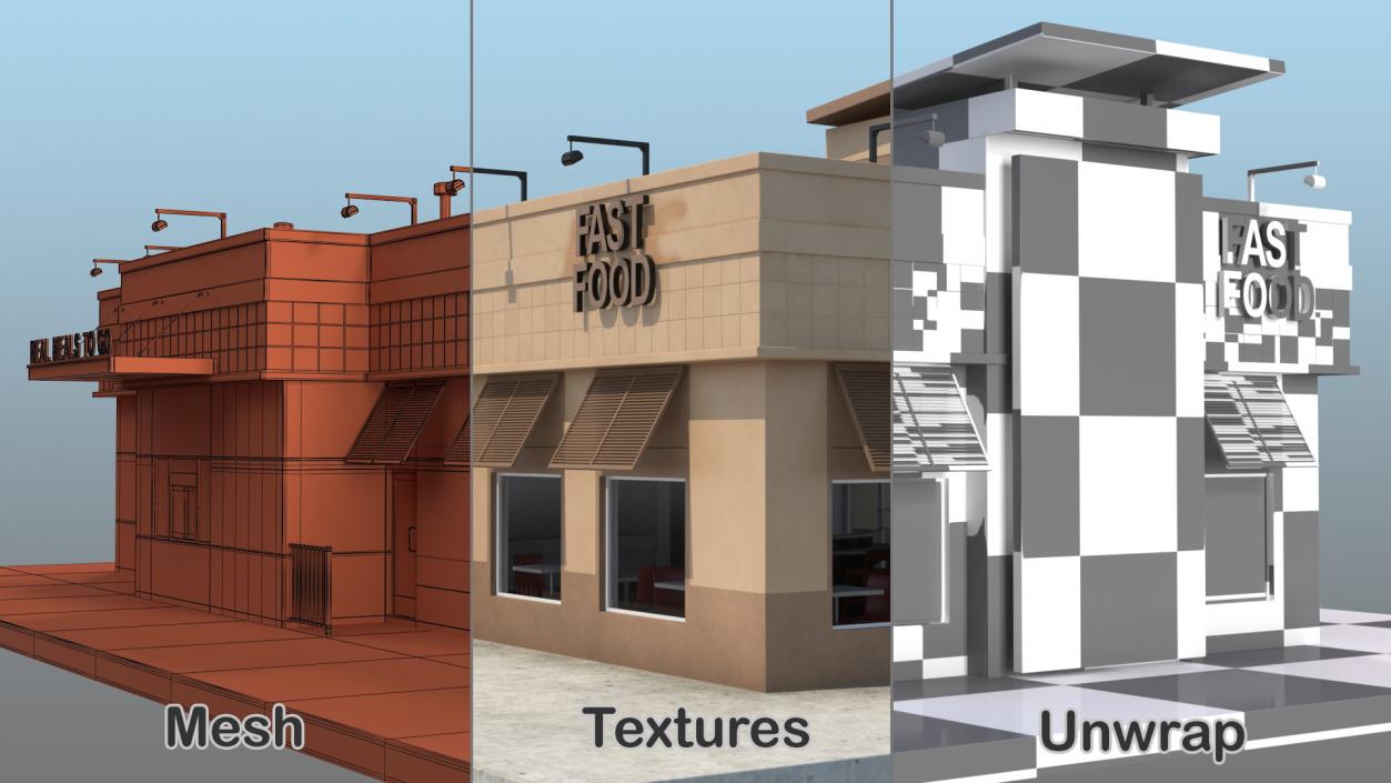 3D model Fast Food Restaurant