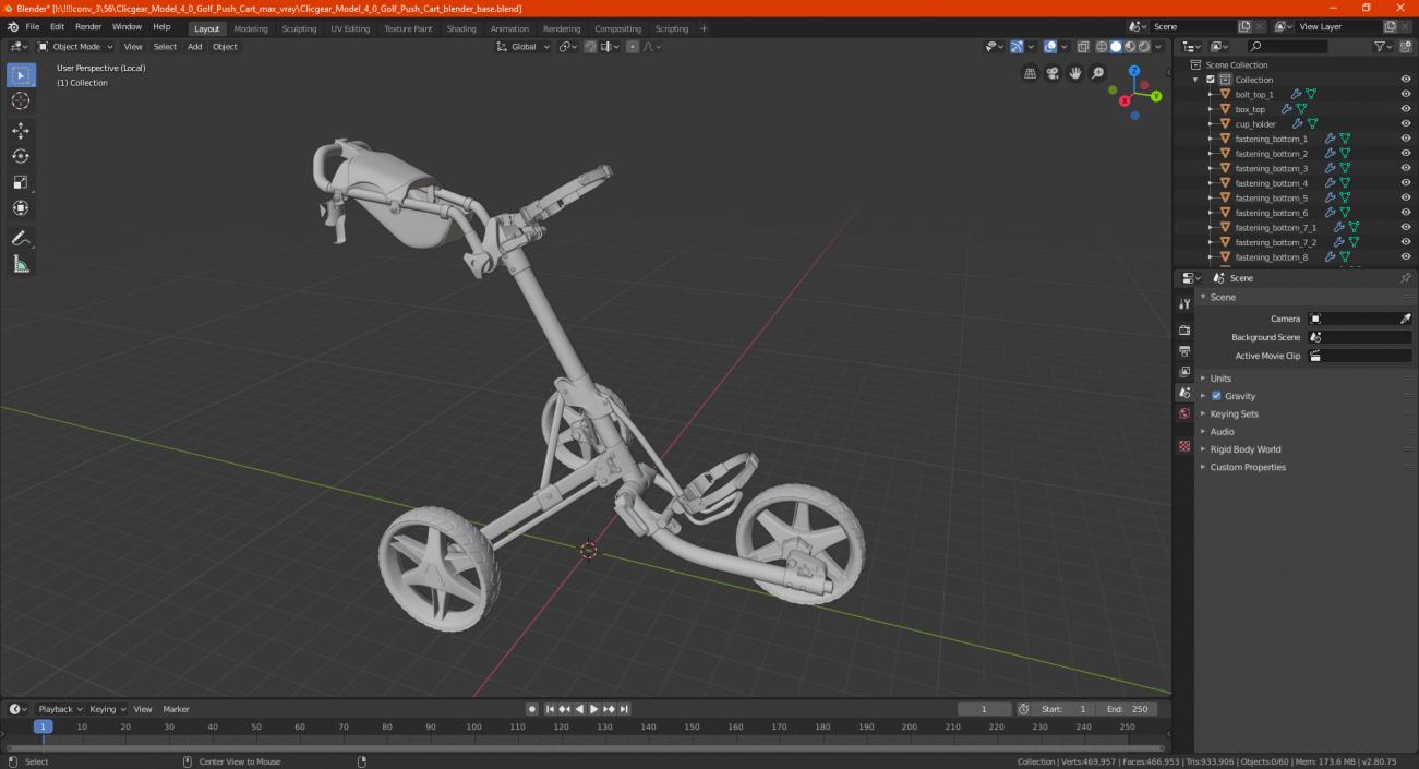 3D Clicgear Model 4 0 Golf Push Cart model