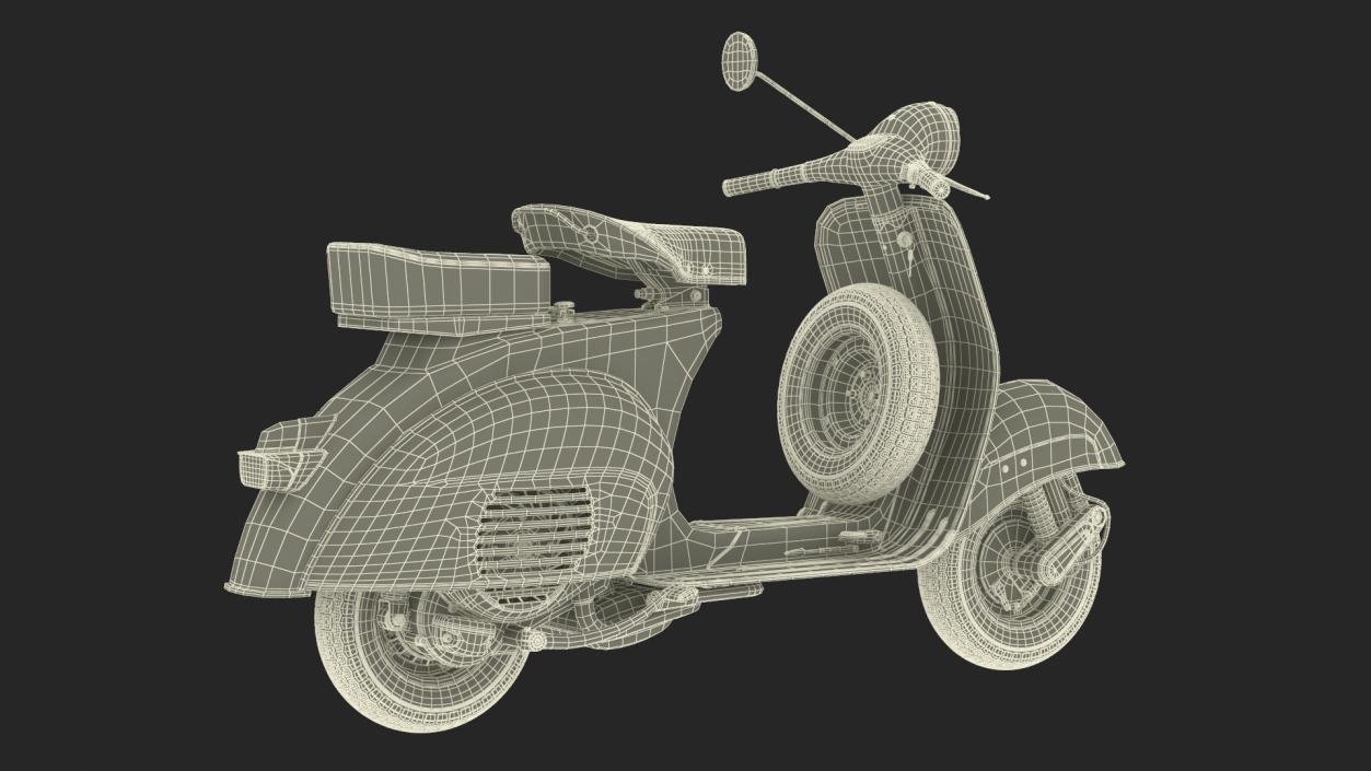 3D model Delivery Man on Retro Scooter Standing 2