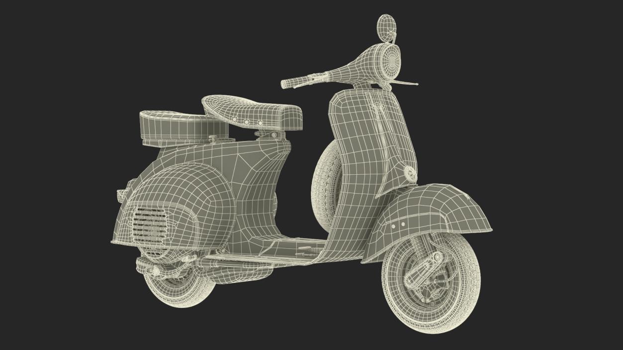 3D model Delivery Man on Retro Scooter Standing 2