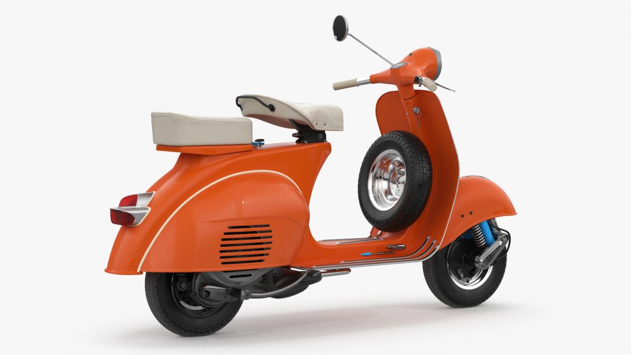 3D model Delivery Man on Retro Scooter Standing 2