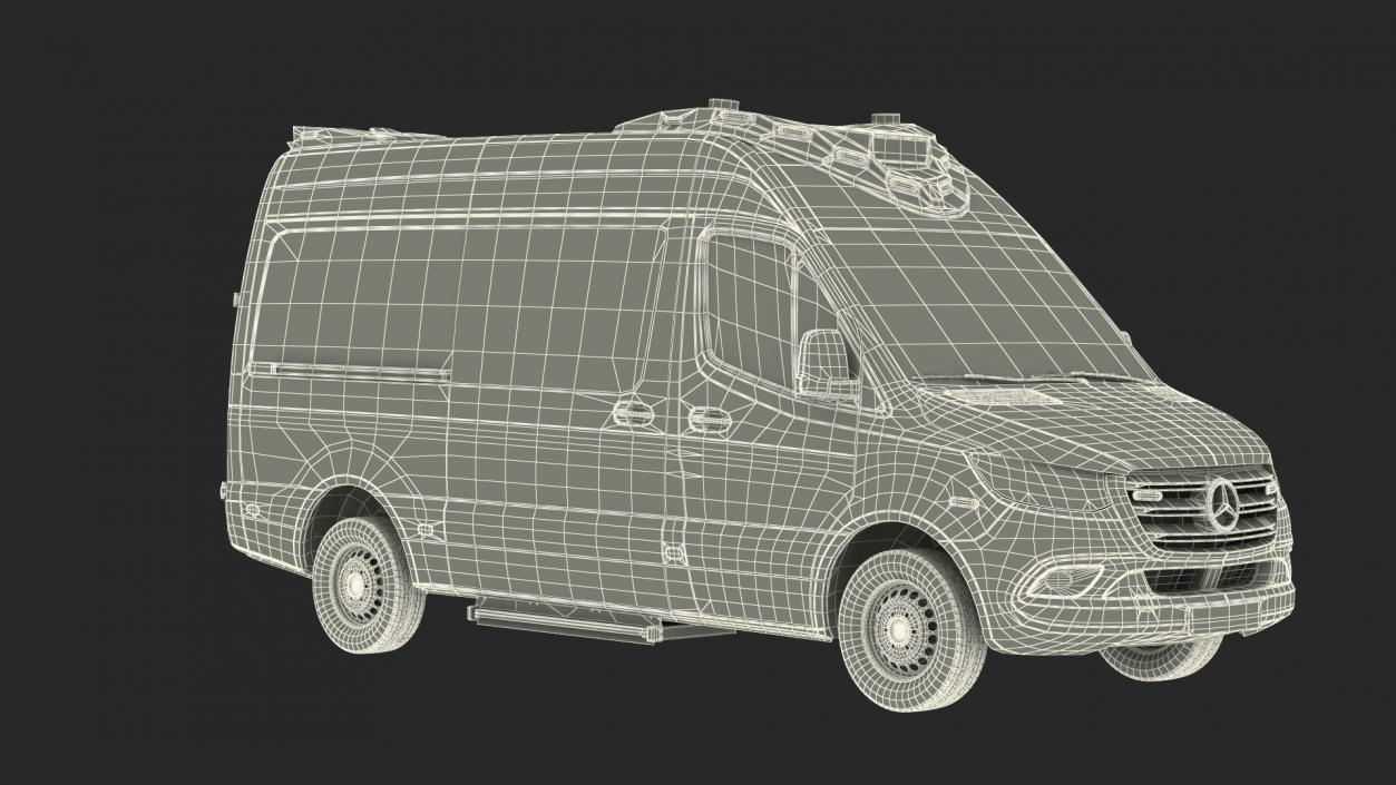 Mercedes Benz Sprinter Paramedic Ambulance Rigged 3D model