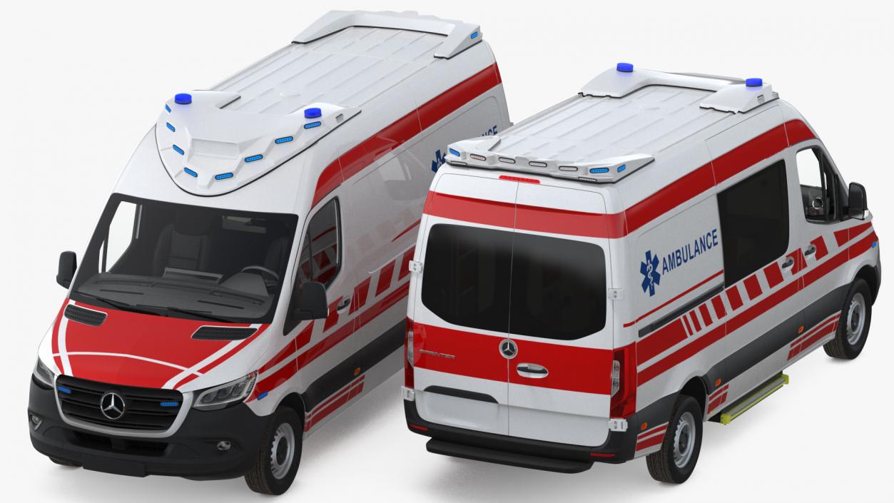 Mercedes Benz Sprinter Paramedic Ambulance Rigged 3D model