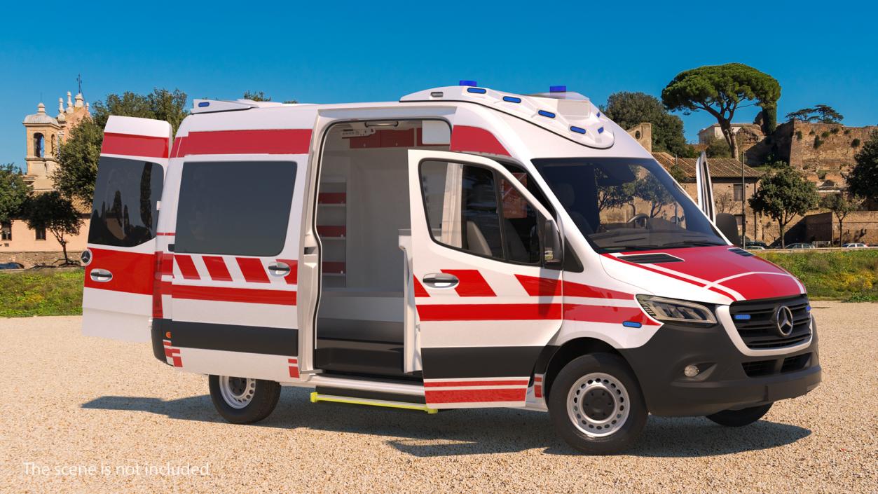 Mercedes Benz Sprinter Paramedic Ambulance Rigged 3D model