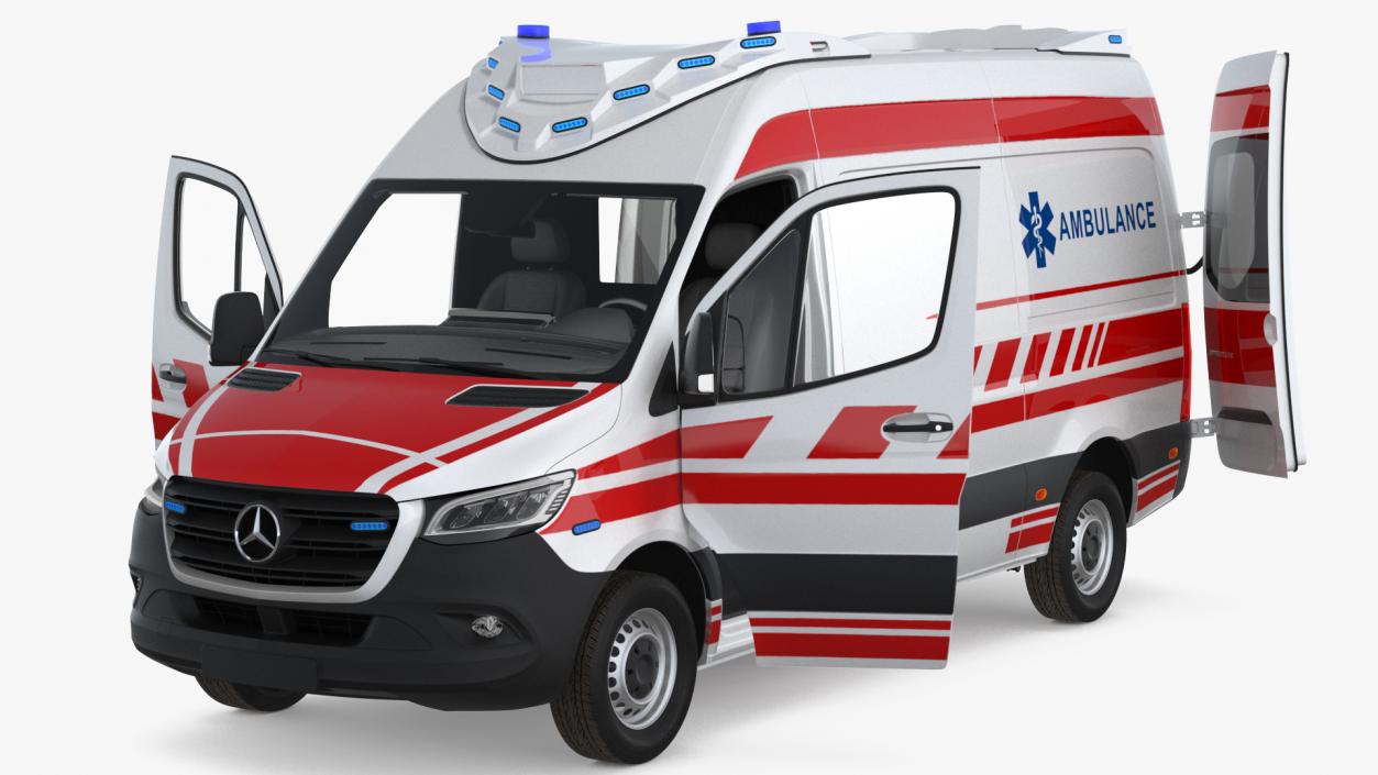 Mercedes Benz Sprinter Paramedic Ambulance Rigged 3D model