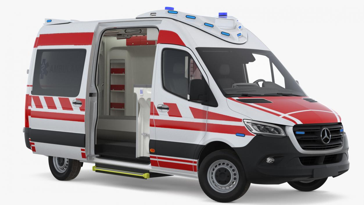 Mercedes Benz Sprinter Paramedic Ambulance Rigged 3D model