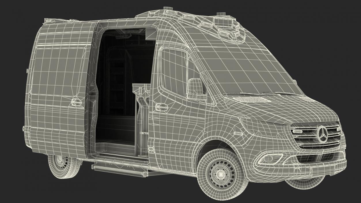 Mercedes Benz Sprinter Paramedic Ambulance Rigged 3D model