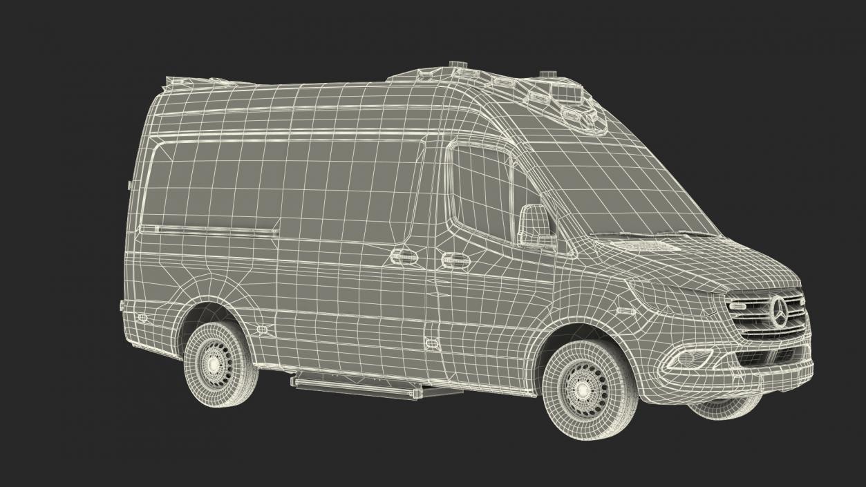 Mercedes Benz Sprinter Paramedic Ambulance Rigged 3D model