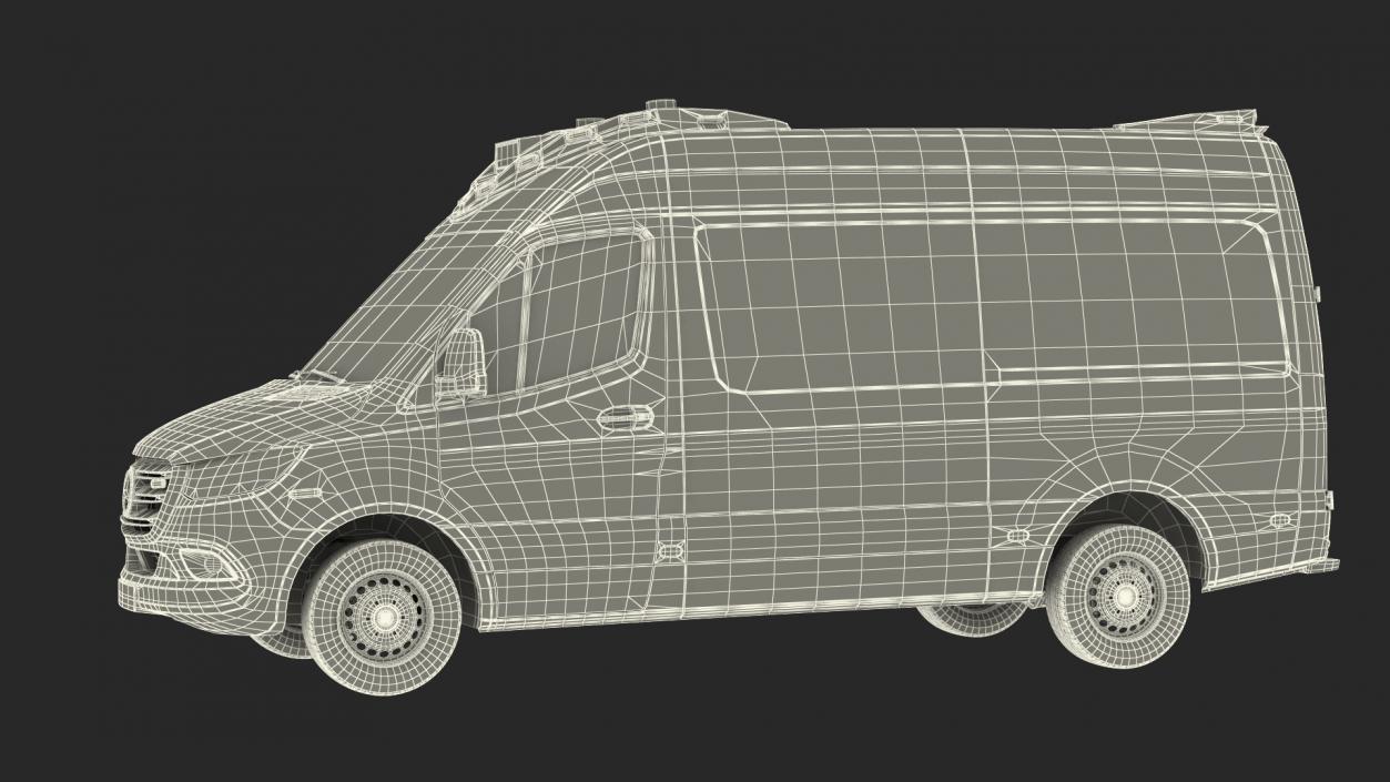 Mercedes Benz Sprinter Paramedic Ambulance Rigged 3D model