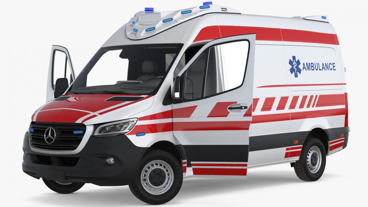 Mercedes Benz Sprinter Paramedic Ambulance Rigged 3D model