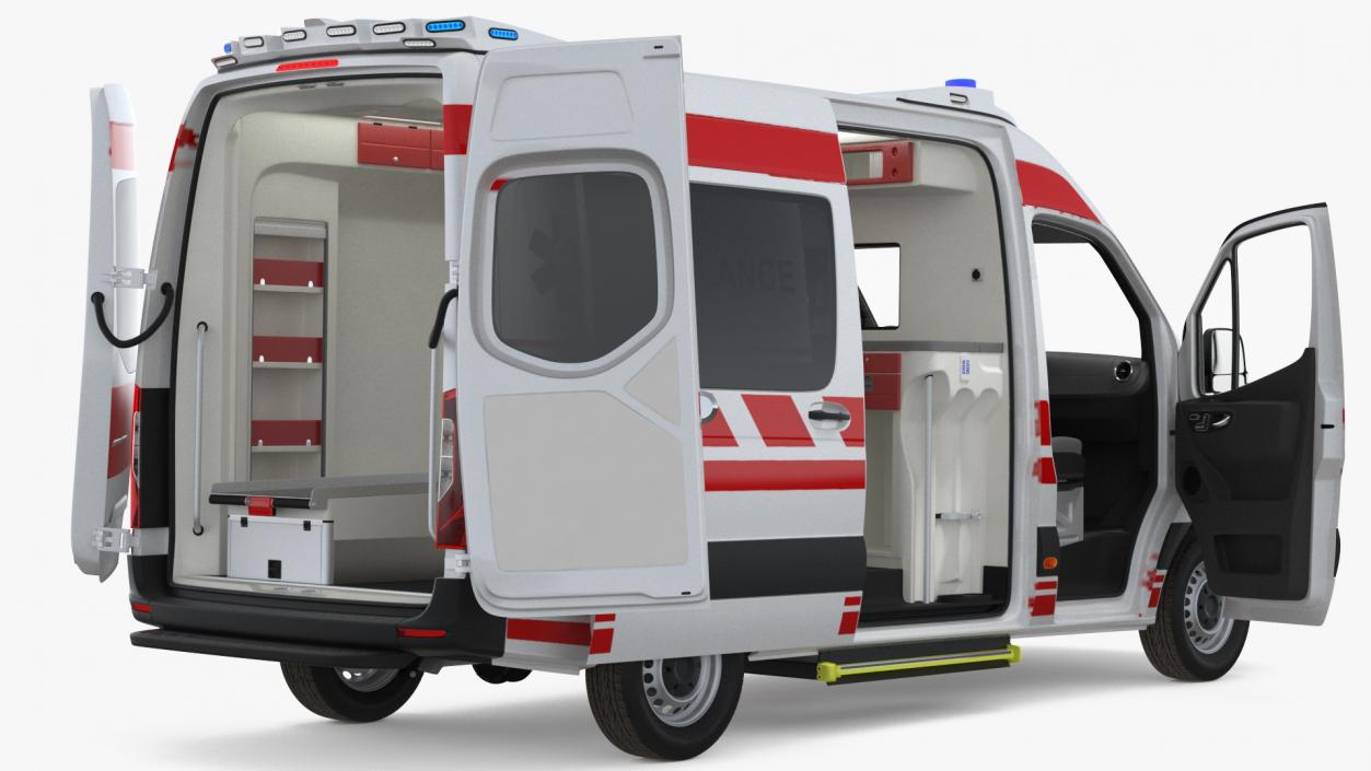 Mercedes Benz Sprinter Paramedic Ambulance Rigged 3D model