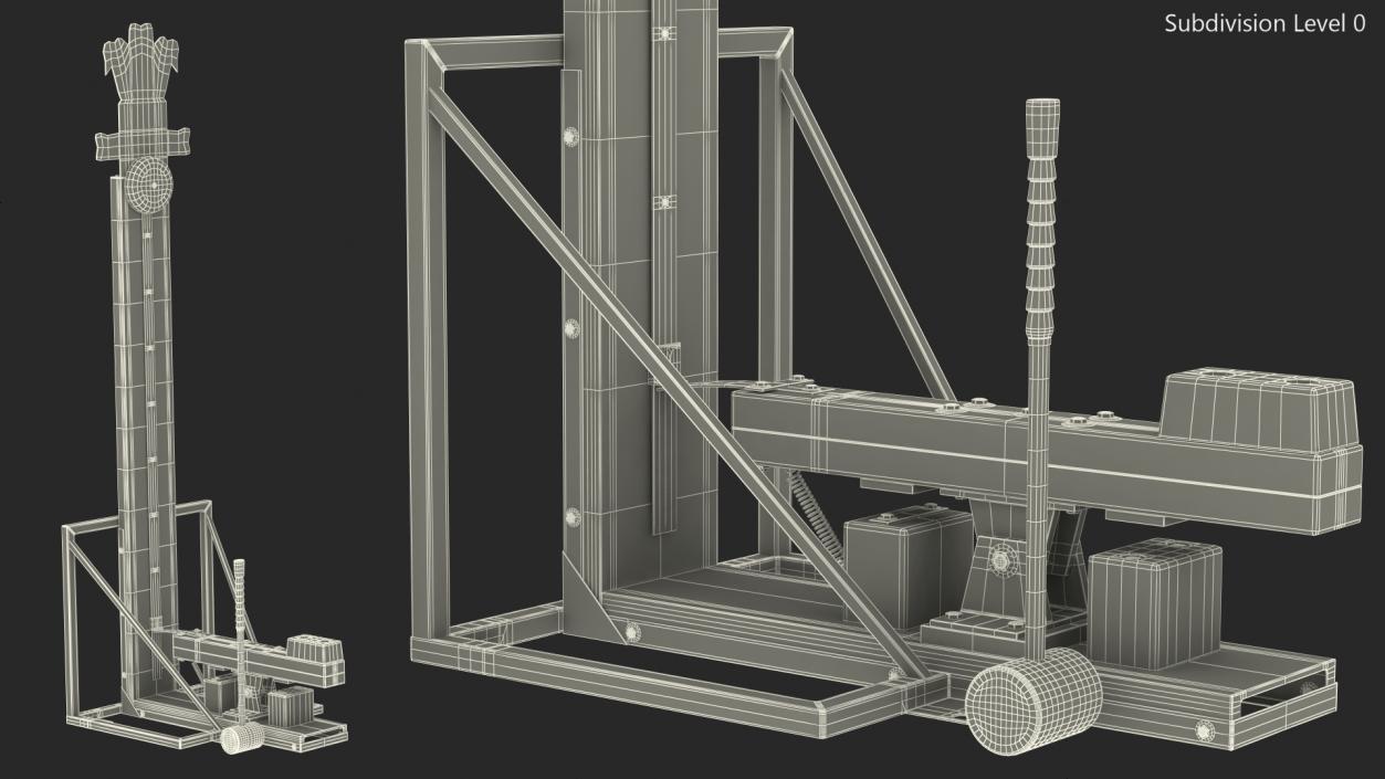 3D model High Striker Strength Tester Game with Mallet