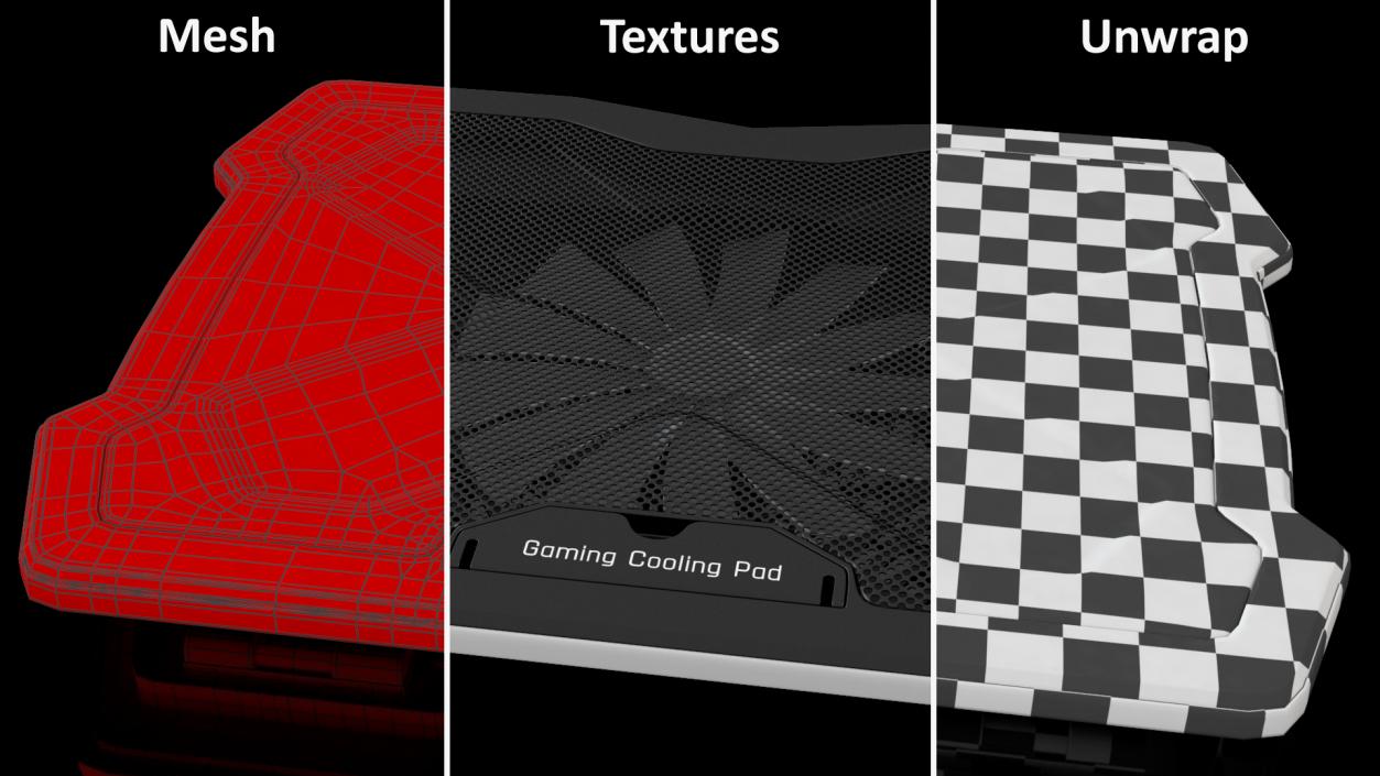 RGB Laptop Cooling Pad Off State 3D