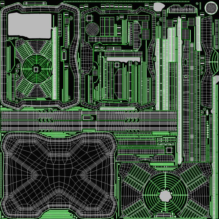 RGB Laptop Cooling Pad Off State 3D