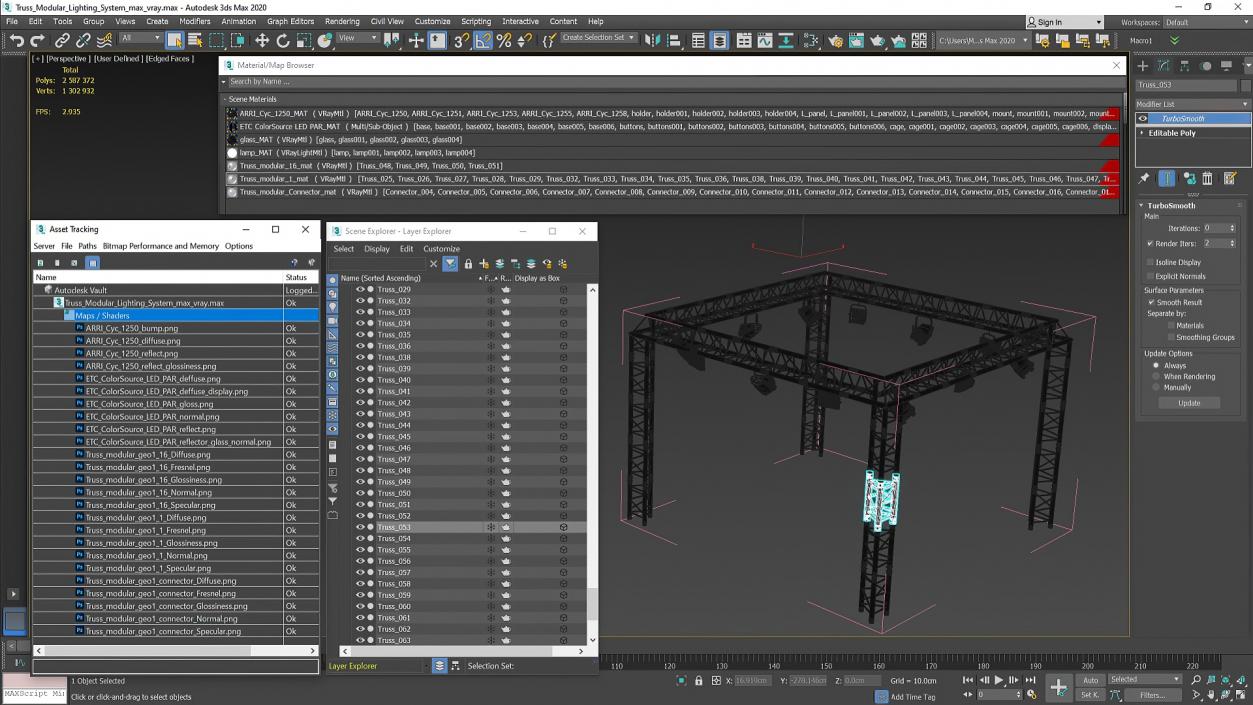 Truss Modular Lighting System 3D model