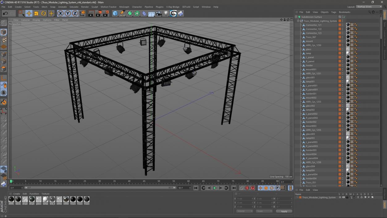 Truss Modular Lighting System 3D model