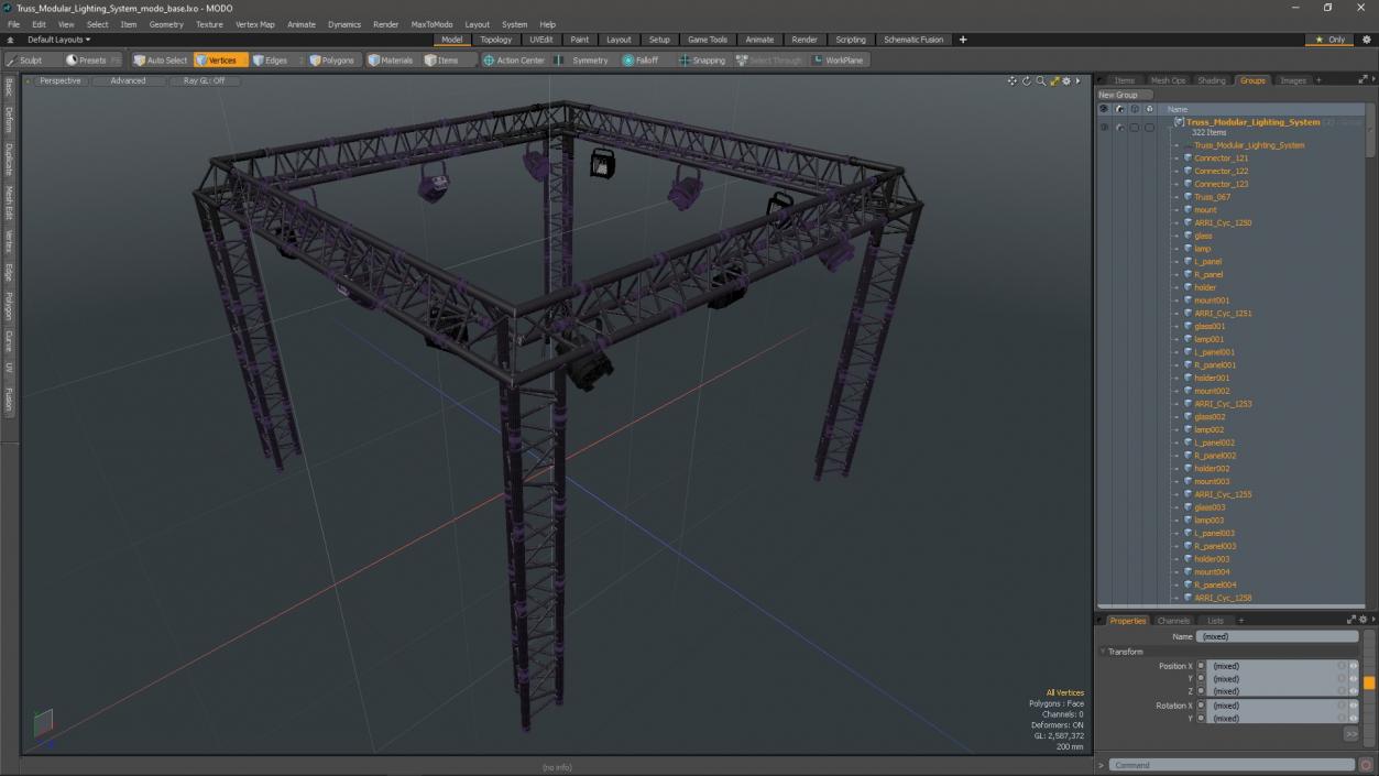 Truss Modular Lighting System 3D model