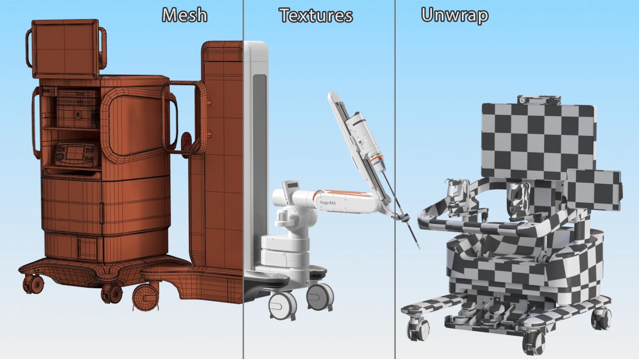 3D Soft Tissue Surgical Robot Medtronic Rigged model