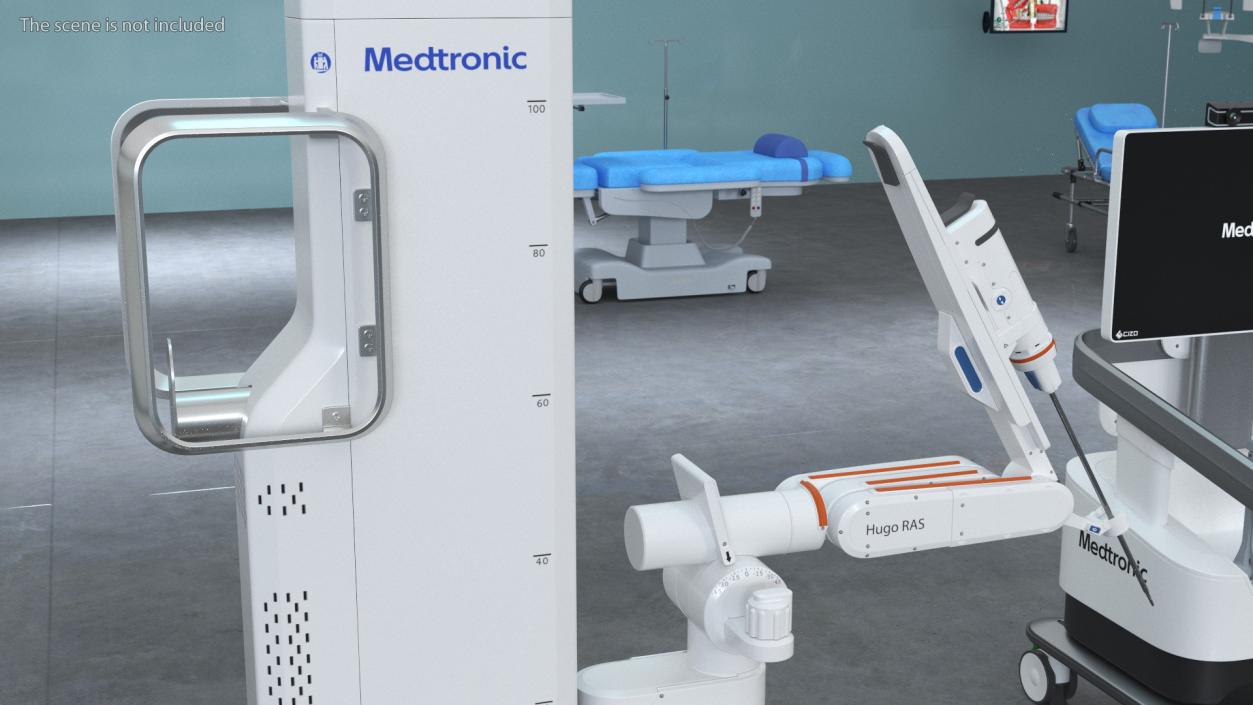 3D Soft Tissue Surgical Robot Medtronic Rigged model