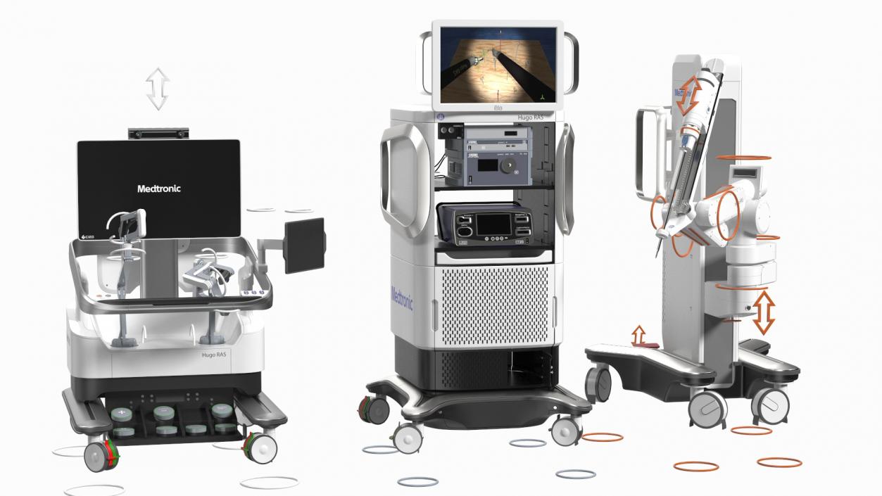 3D Soft Tissue Surgical Robot Medtronic Rigged model