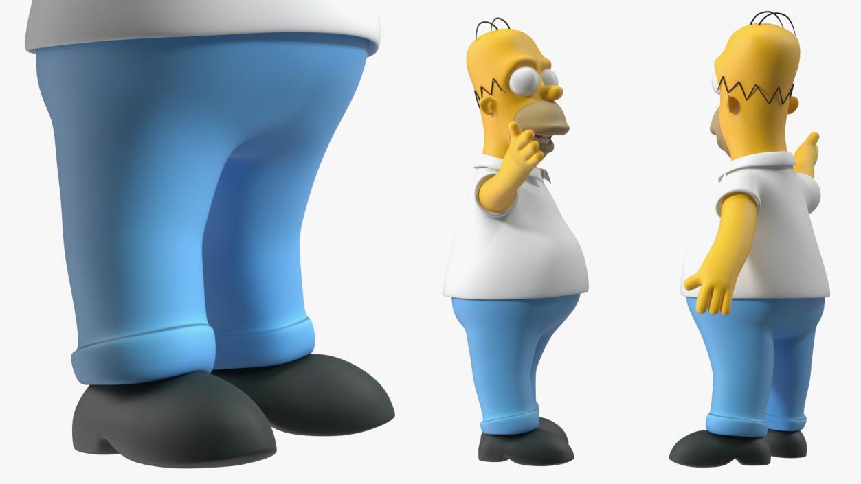 3D Cartoon Character Homer Simpson Waving Pose model