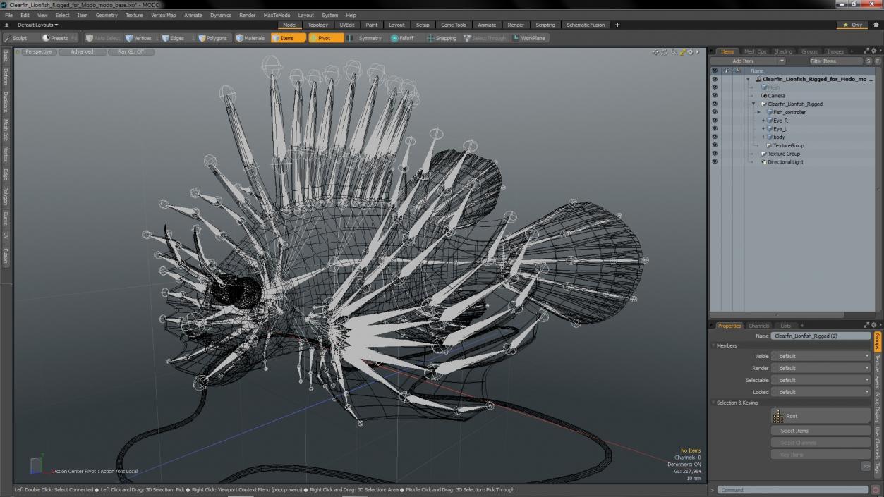 3D Clearfin Lionfish Rigged for Modo model