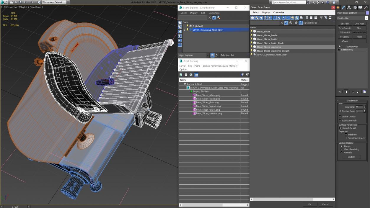 3D VEVOR Commercial Meat Slicer model