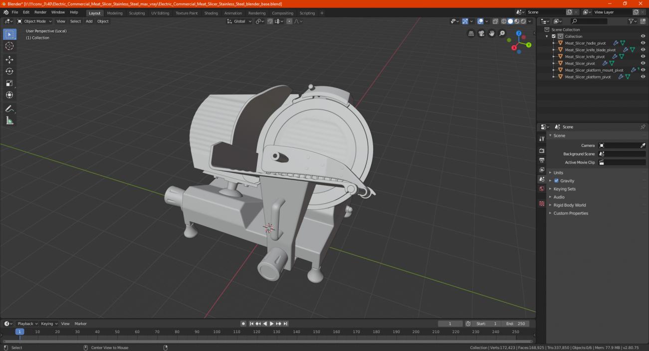 3D VEVOR Commercial Meat Slicer model