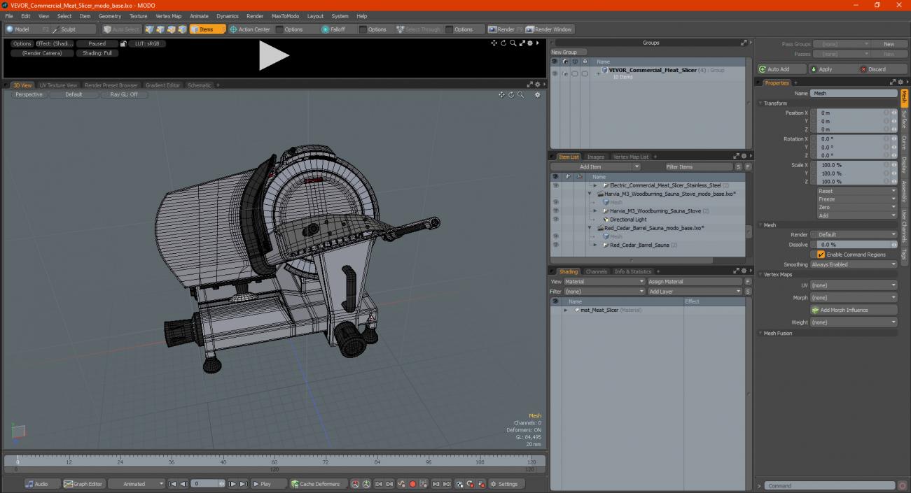 3D VEVOR Commercial Meat Slicer model