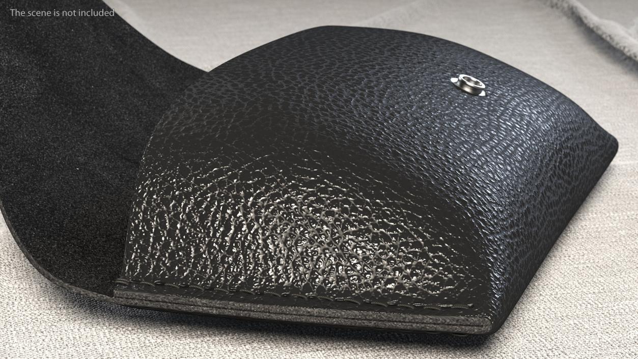 Leather Sunglasses Case Open Black 3D model