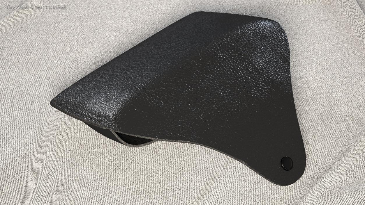 Leather Sunglasses Case Open Black 3D model