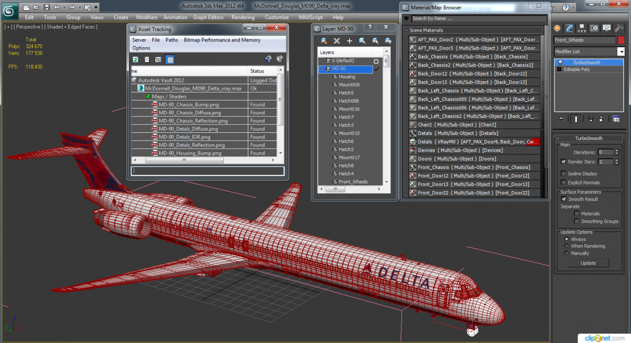 3D McDonnell Douglas MD90 Delta model