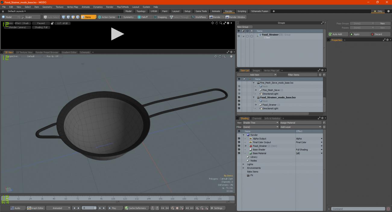 3D Food Strainer model