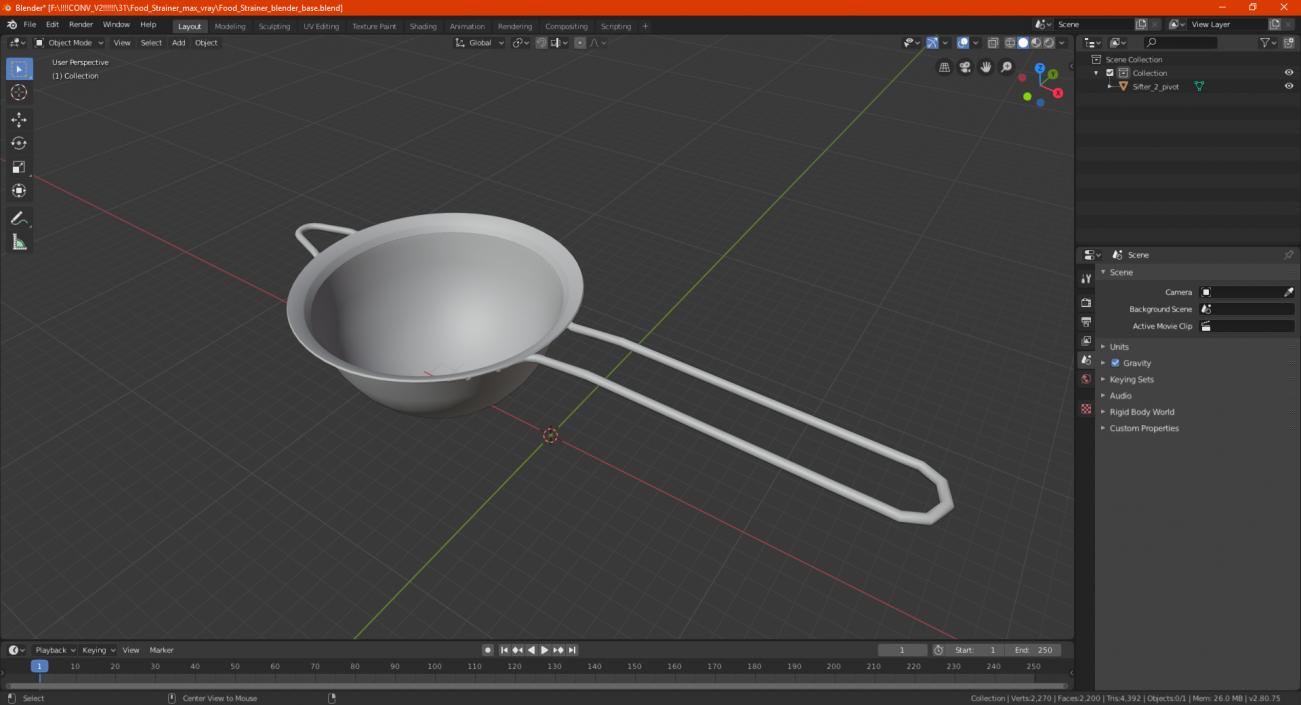 3D Food Strainer model