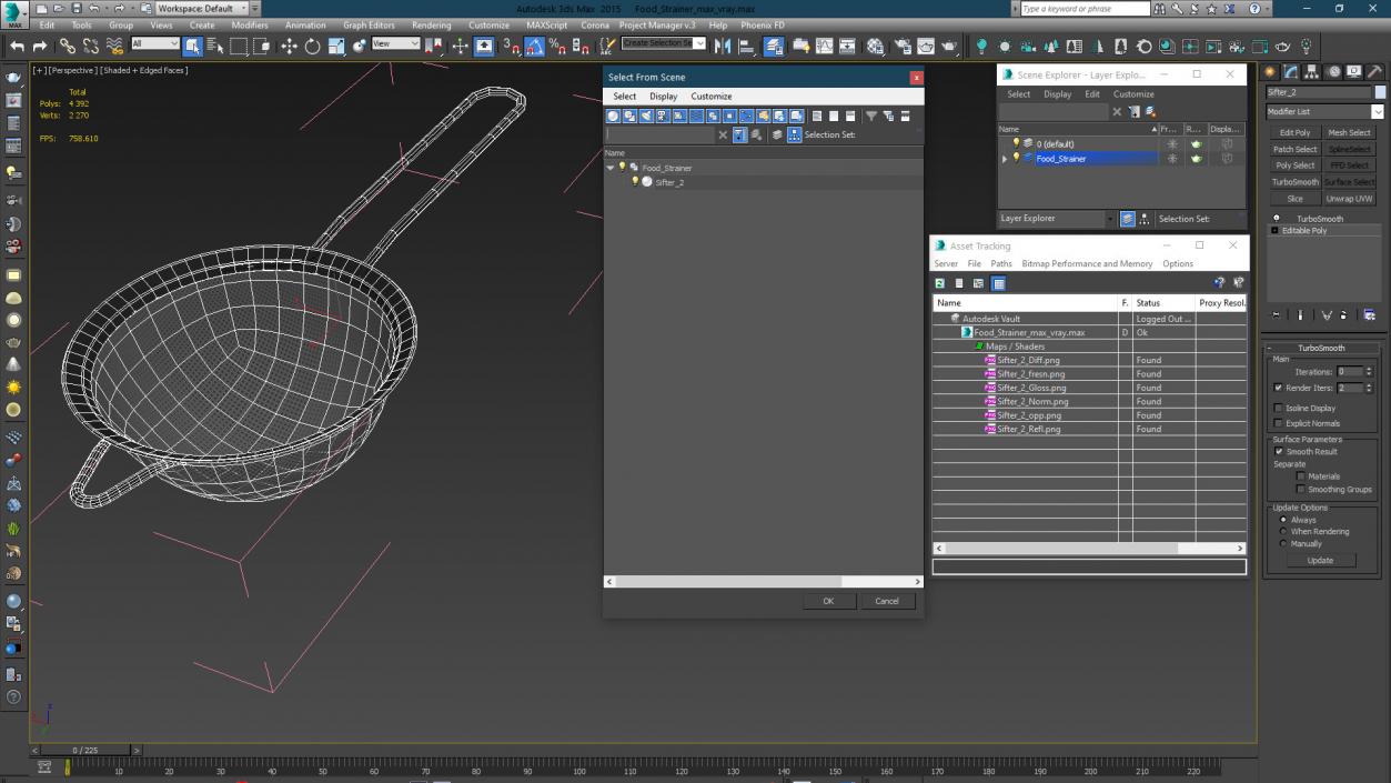 3D Food Strainer model