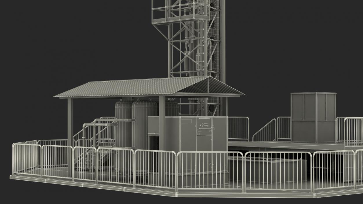 3D model Drop Tower Ride Amusement Park Equipment