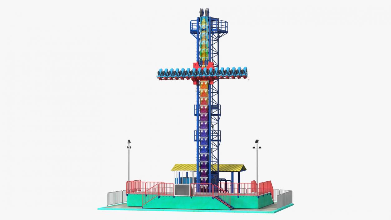 3D model Drop Tower Ride Amusement Park Equipment