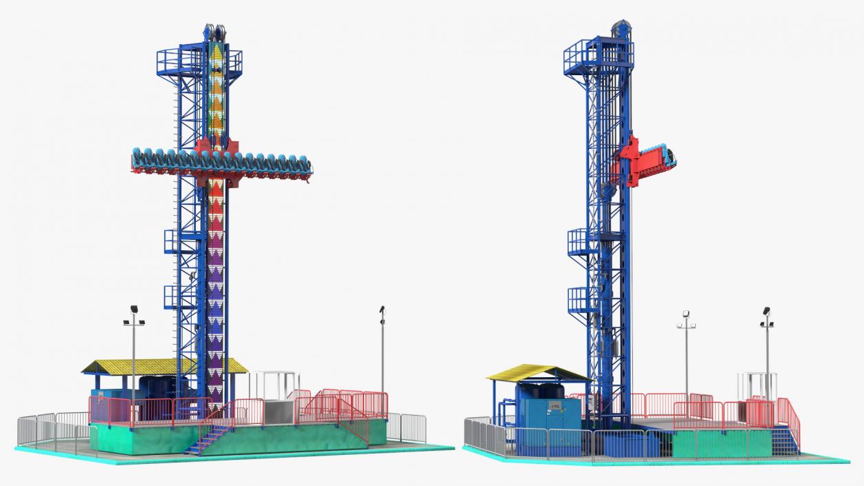 3D model Drop Tower Ride Amusement Park Equipment