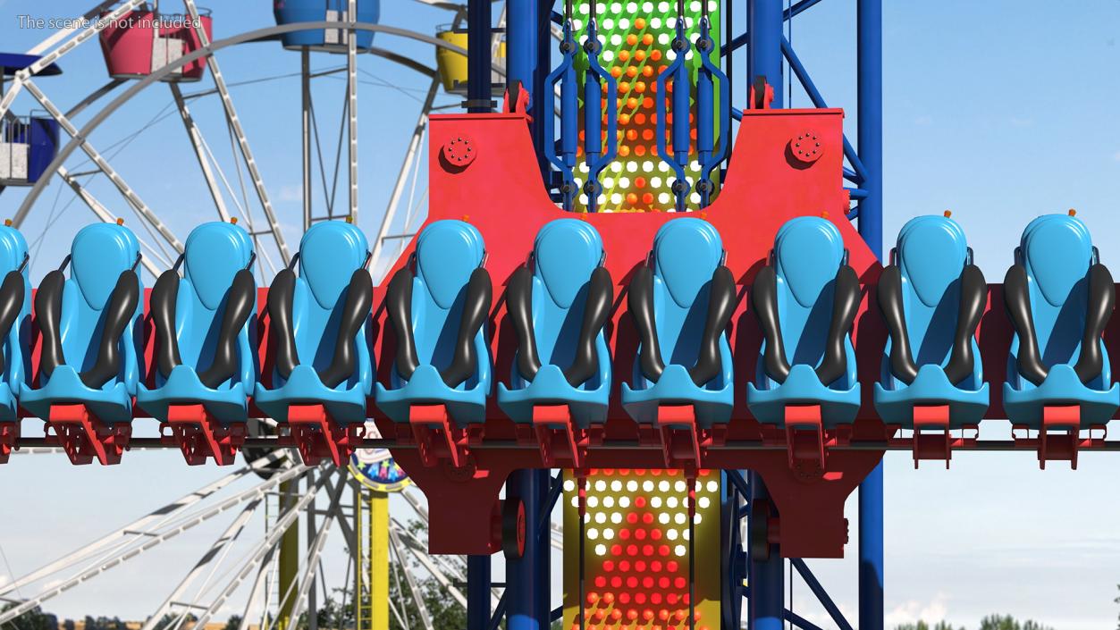 3D model Drop Tower Ride Amusement Park Equipment