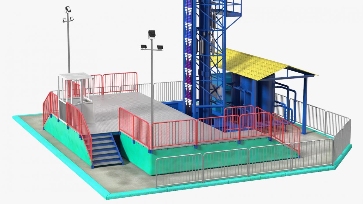 3D model Drop Tower Ride Amusement Park Equipment